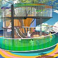 Modern Tree House Tree House Slide Rainbow Slide Children's Playground 3d model