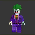 Lego Joker Minifigure With Green Hair Purple Outfit And Chain Details