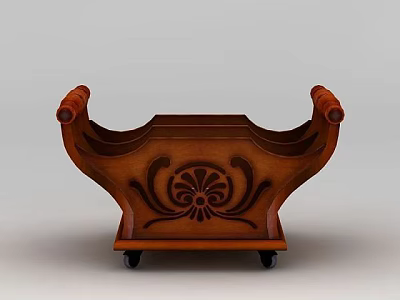 Tech Exhibition Hall Featuring Wooden Carved Decorative Tray With Wheels 3d model