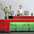 Modern reception desk 3d model