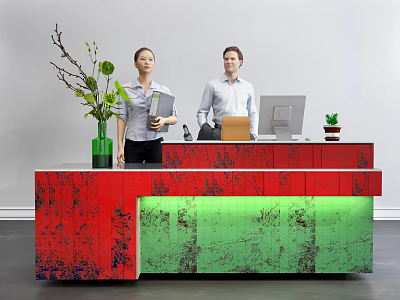Modern reception desk 3d model