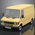 Yellow Classic Panel Van With Front View And Smooth Exterior Design 3d model