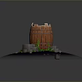 Rustic Wooden Barrel Decorative Item with Stones and Green Plants for Home Decoration