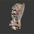 Pink And White Marine Shell Animal With Multiple Natural Unique Holes Structure