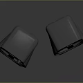 Modern Gray Cube Shaped Speakers With Compact Design And Reflective Surface For High Quality Sound