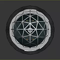 Cartoon Scene Spherical Structure With Metal Frame Black White Striped Base And Inner Lighting Design