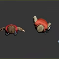 3D Character Models With Red Vest Brown Shirt Plaid Shorts And Camera Equipment