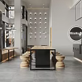 Modern Café Interior With Open Layout Counter Menu Boards And Coffee Machines