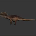 Realistic Spiked Dinosaur 3D Model With Brown Purple Skin And Long Neck