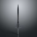 Medieval Decorative Sword With Ornate Hilt And Sharp Blade Design
