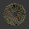 Ancient Octagonal Stone Architectural Structure With Central Circular Hole