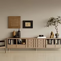 Middle Ancient Style Low Cabinet Bookcase Floor Cabinet 3d model