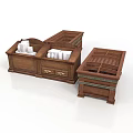 Classic Wooden Storage Furniture With Drawers And Divided Compartments For White Linens