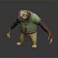 Adorable Game Movie Character Sloth Wearing Green T Shirt Red Striped Tie And Khaki Pants