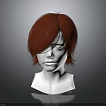 Fashionable White Mannequin Head With Layered Red Short Hair Wig