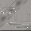 Modern Circular Illuminated Pendant Lights With Hanging Metal Frames And Bright Glow