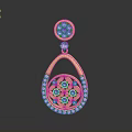 Elegant Gold Earrings With Diamond Accent And Pink Gemstone Exquisite Pendant Design