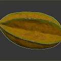 Halved Ripe Starfruit Fresh Tropical Fruit With Juicy Yellow Flesh