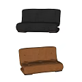 Modern Two Seater Leather Sofa in Black and Brown with Tufted Design
