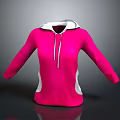 Trendy Pink Hoodie with White Lined Hood and Side Panels