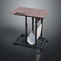 Portable Folding Desk with Wooden Top Black Metal Frame and Wheels