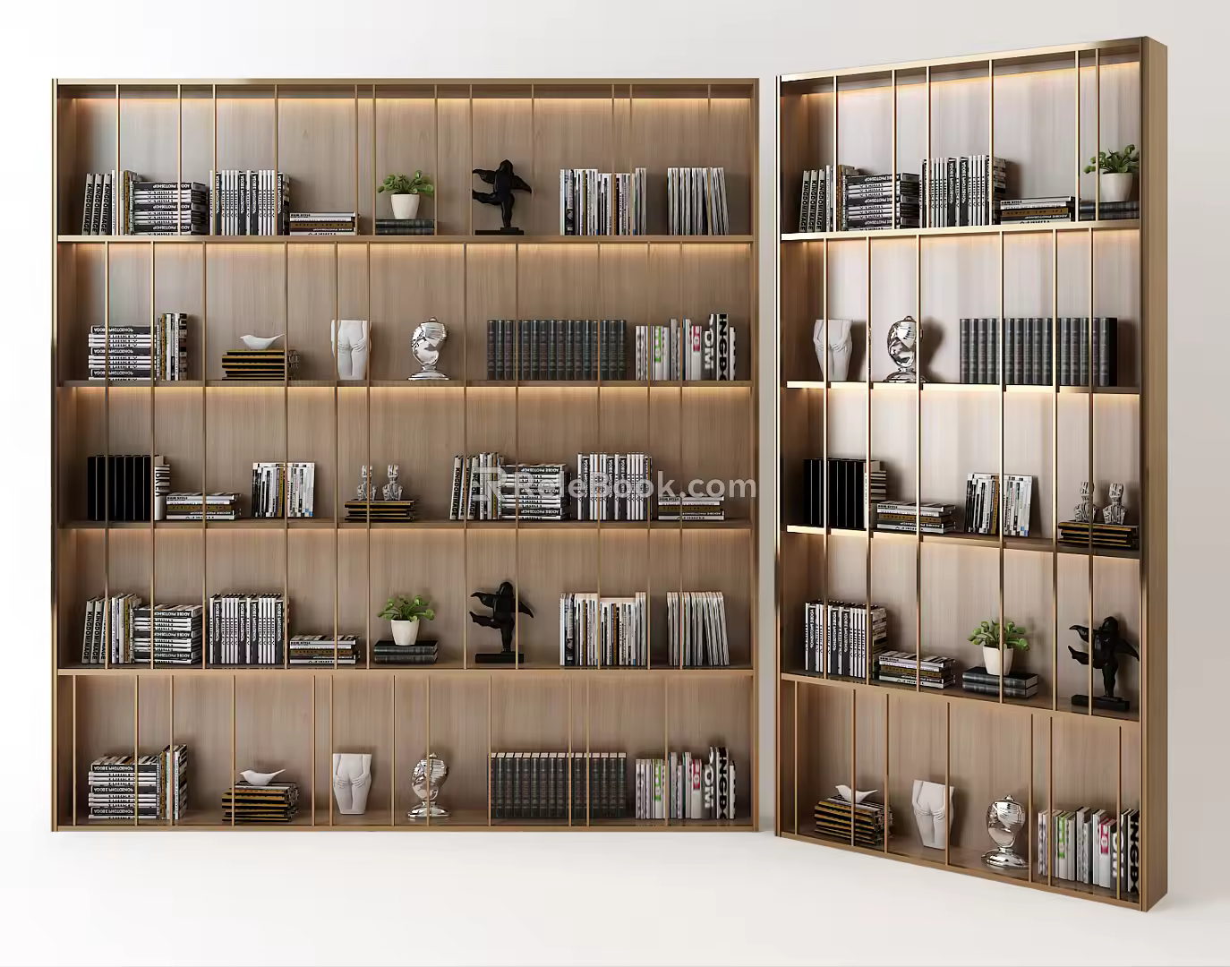 Modern Bookshelf Decorative Bookshelf 3d model