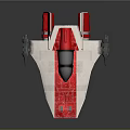 Futuristic Spacecraft Model With Red And White Body Gray Engines And Wings