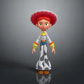 Game Movie Character With Red Wide Brimmed Hat Green Eyes And Cow Patterned Pants