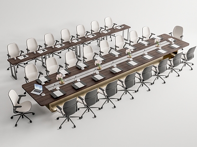 Modern Conference Table and Chair 3d model