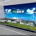 Zero Carbon World Exhibition With World Map Wind Turbines Solar Panels And City Models