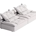 Modern double sofa multiplayer sofa combination 3d model