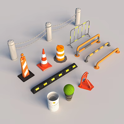Modern Road Facilities Vehicle Barrier Stone Barrier Stone Barrier Equipment 3d model