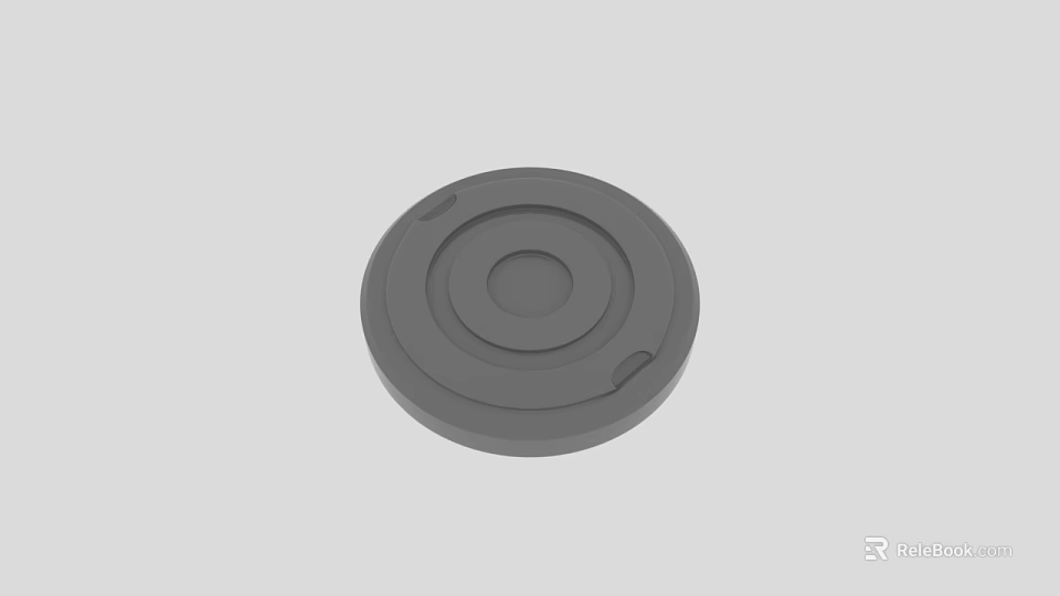 Round Gray Wall Decor With Concentric Circles Minimalist Modern Design Style 3d model