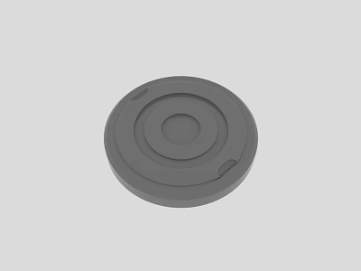 Round Gray Wall Decor With Concentric Circles Minimalist Modern Design Style 3d model