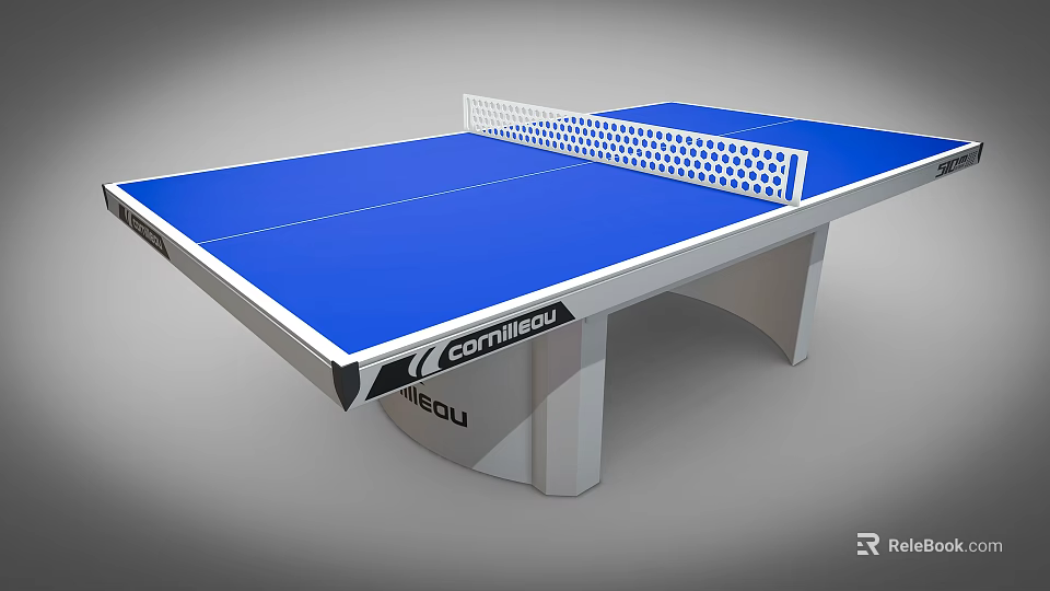 High Quality Table Tennis Table with Blue Surface White Net and Sturdy Frame 3d model