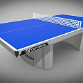High Quality Table Tennis Table with Blue Surface White Net and Sturdy Frame 3d model