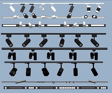 Modern spotlights Track lights Magnetic track downlights Adjustable spotlights 3d model