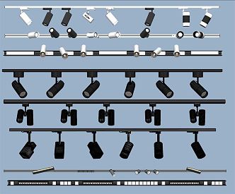 Modern spotlights Track lights Magnetic track downlights Adjustable spotlights 3d model