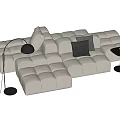 Modern Multiplayer Sofa Module Sofa Back-to-Back Sofa 3d model