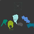 Group of Diverse People in Various Poses Interacting Using Tablet Talking on Phone Holding Shopping Bags
