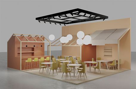 Modern Milk Tea Shop pop-up shop 3d model