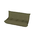 Modern Green Leather Two-Seater Sofa With Stitched Design Against Teal Wall And Large Window