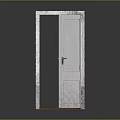 White Open Door With Metal Doorknob And Simple Door Frame Design