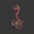 Enchanting Tree Like Creature Character with Green Vines and Roots Standing on Stone Base