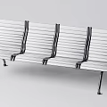 Sturdy Public Bench With Metal Frame And Wooden Slats For Outdoor Spaces
