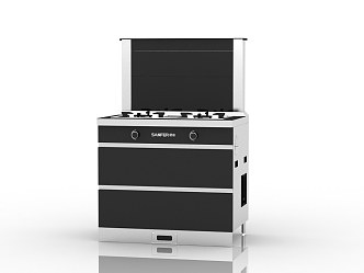 Modern integrated stove 3d model