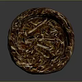 Natural Woven Basket With Round Shape And Warm Brown Intricate Texture