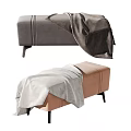 Modern bed end stool 3d model