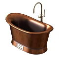 Stylish Copper Freestanding Bathtub with Modern Faucet and Various Color Options