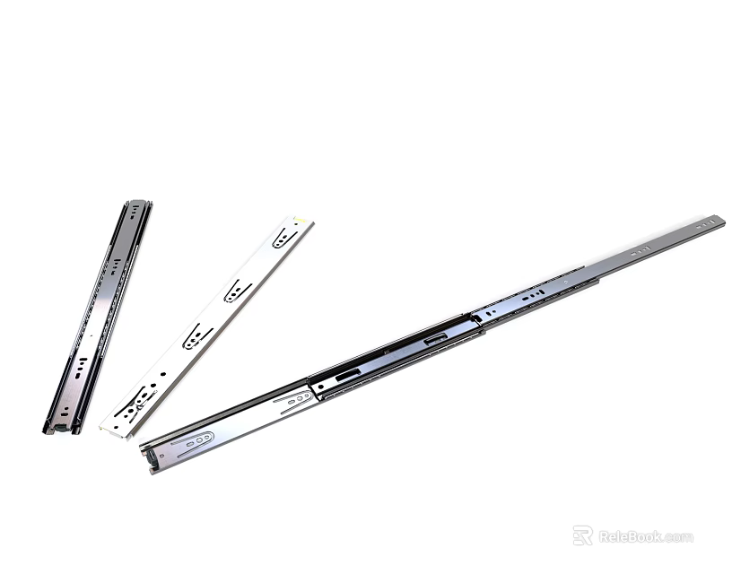 Stainless Steel Heavy Duty Drawer Slides Smooth Sliding Furniture Hardware Rails 3d model 